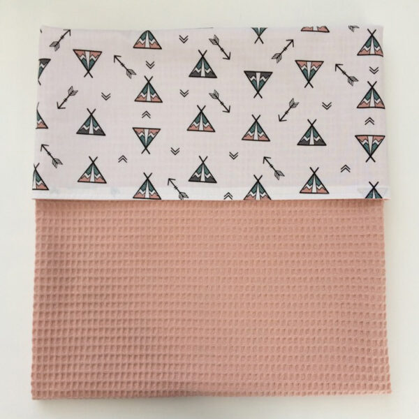 Babydeken tipi's zalmroze