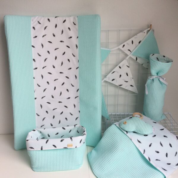 Aankleedkussenhoes veren mintgroen / aqua - Afbeelding 3
