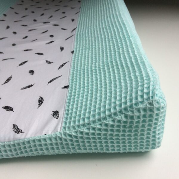 Aankleedkussenhoes veren mintgroen / aqua