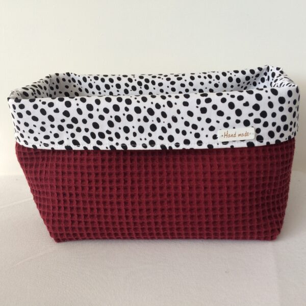 Commodemandje stippen bordeaux rood