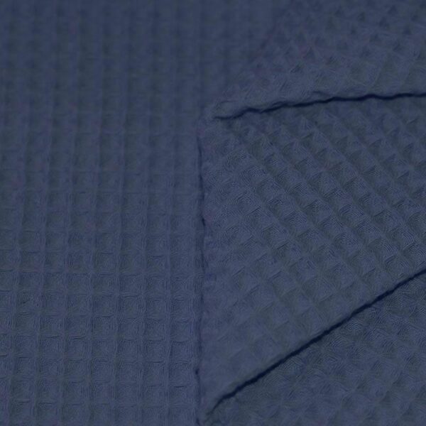 Wafelkatoen - Jeans Blauw - per 0,5 Meter