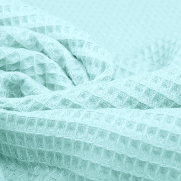 Wafelkatoen - Mint Groen / Aqua - Per 0,5 Meter