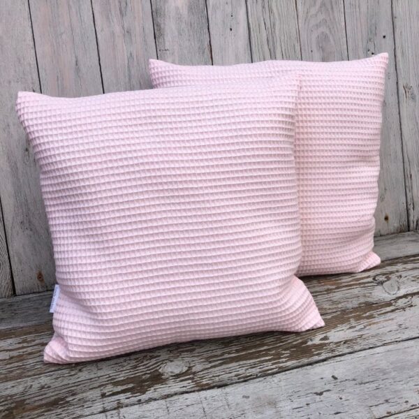 Kussenhoes wafelstof licht roze