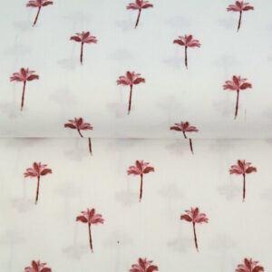 Wit met roze palmbomen detail