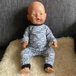 Poppenkleertjes grijs met schaapjes vooraanzicht