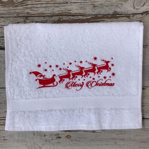 Gastendoekje 50x30cm - Wit - Arrenslee - Merry Christmas - Afbeelding 3