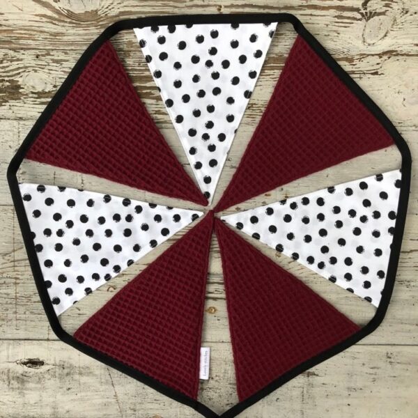 Vlaggenlijn dots bordeaux rood - Afbeelding 2