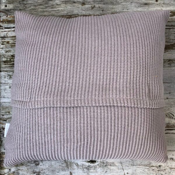 Kussenhoes gebreid patentsteek taupe - Afbeelding 2
