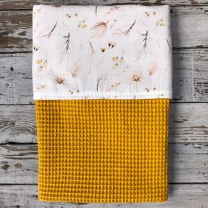 Babydeken okergeel met boho bohemian print