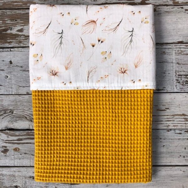 Babydeken okergeel met boho bohemian print