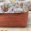 Commodemandje safari dieren met terracotta kleurige wafelstof - detail