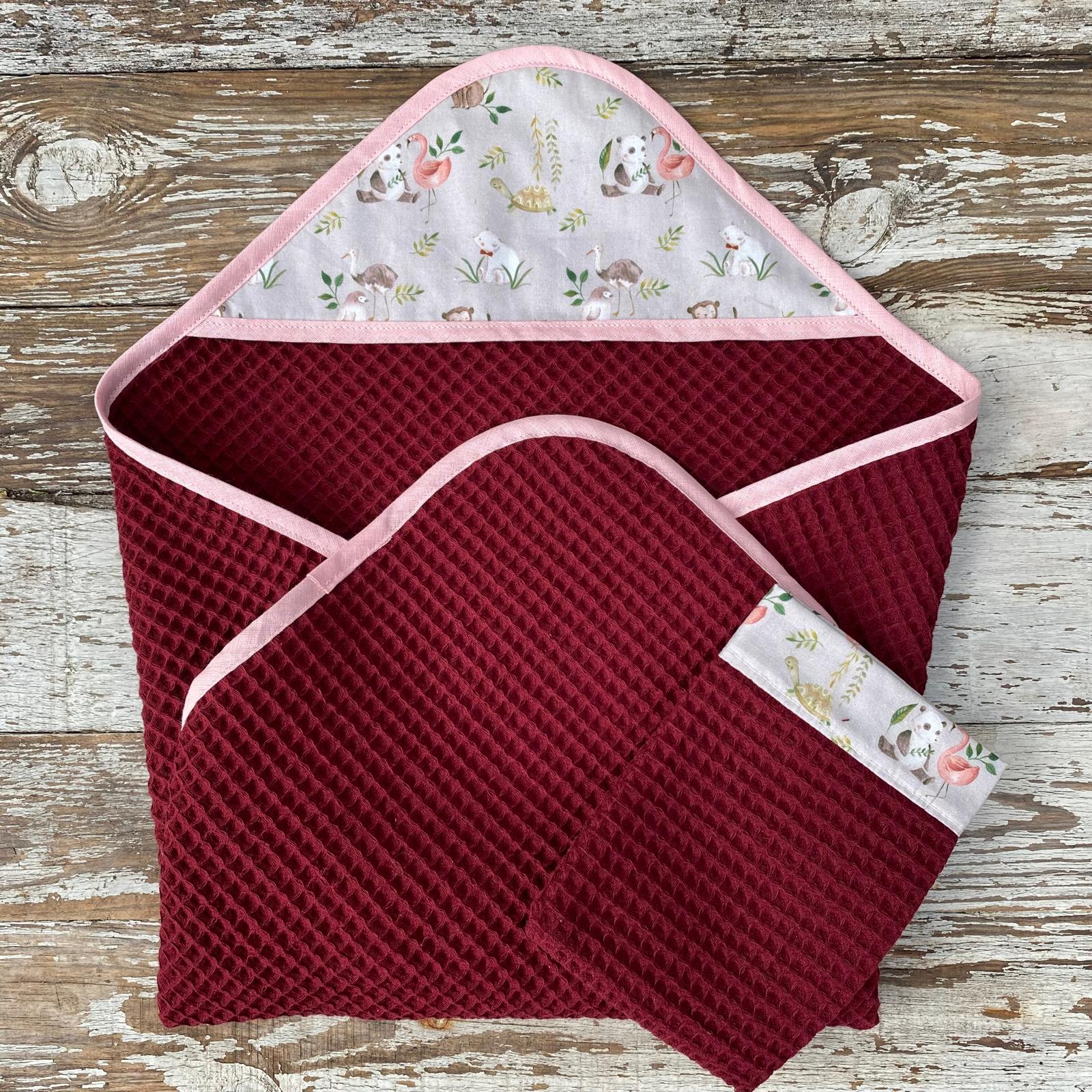 Omslagdoek + Washandje | Poppenkleertjes Maat 43 - bovenaanzicht