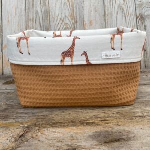 Commodemandje Giraffe Camel wafelstof - Vooraanzicht
