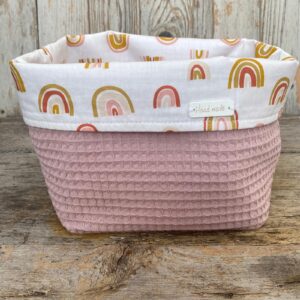 Commodemandje Roze Regenboog Oudroze Wafelstof - Vooraanzicht