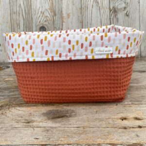 Commodemandje Roze Verfstrepen Terracotta wafel - Vooraanzicht